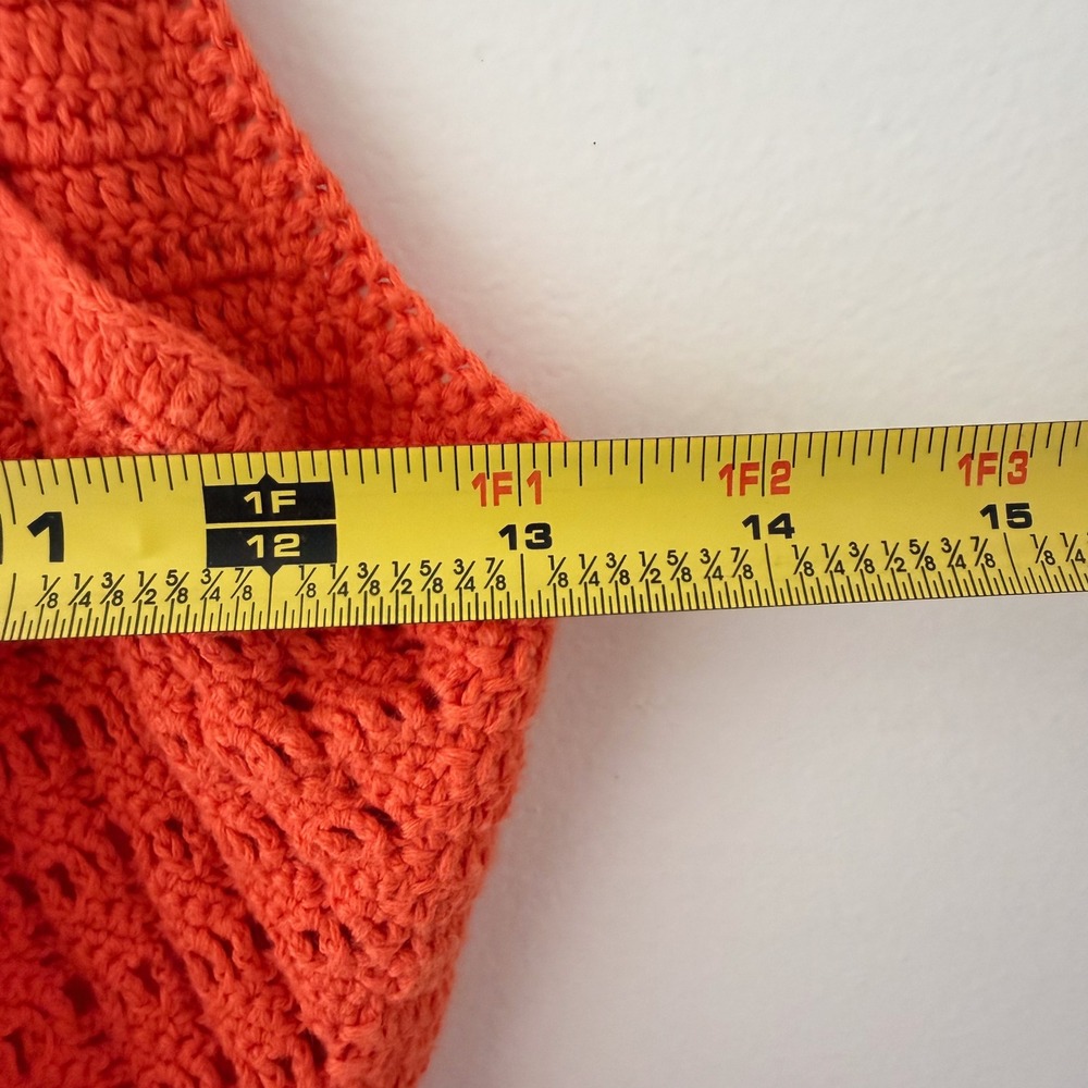 Y2K Banana Republic Crochet Camisole Women Medium Orange Boho Beach Festival - Picture 6 of 9